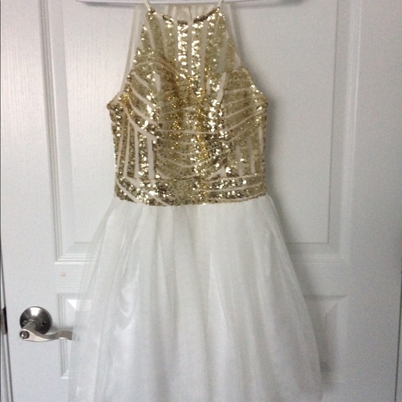 White Fit and Flare Prom Dress